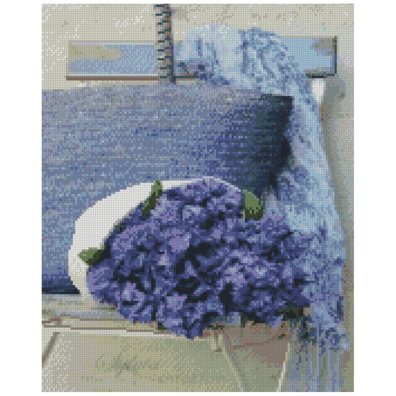 Diamond mosaic Premium "Purple bouquet", 40x50 cm