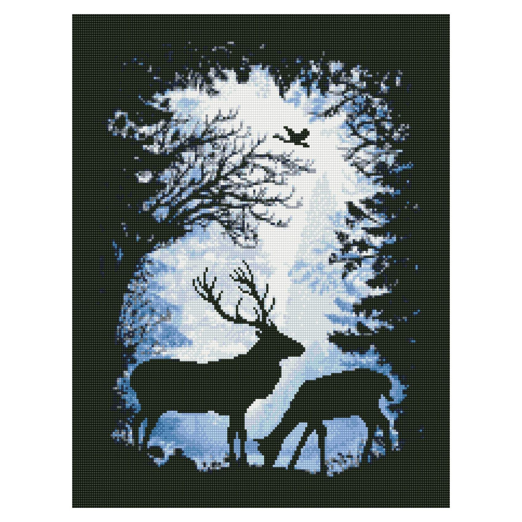 Diamond mosaic Premium "Pair of deer", 50x60 cm
