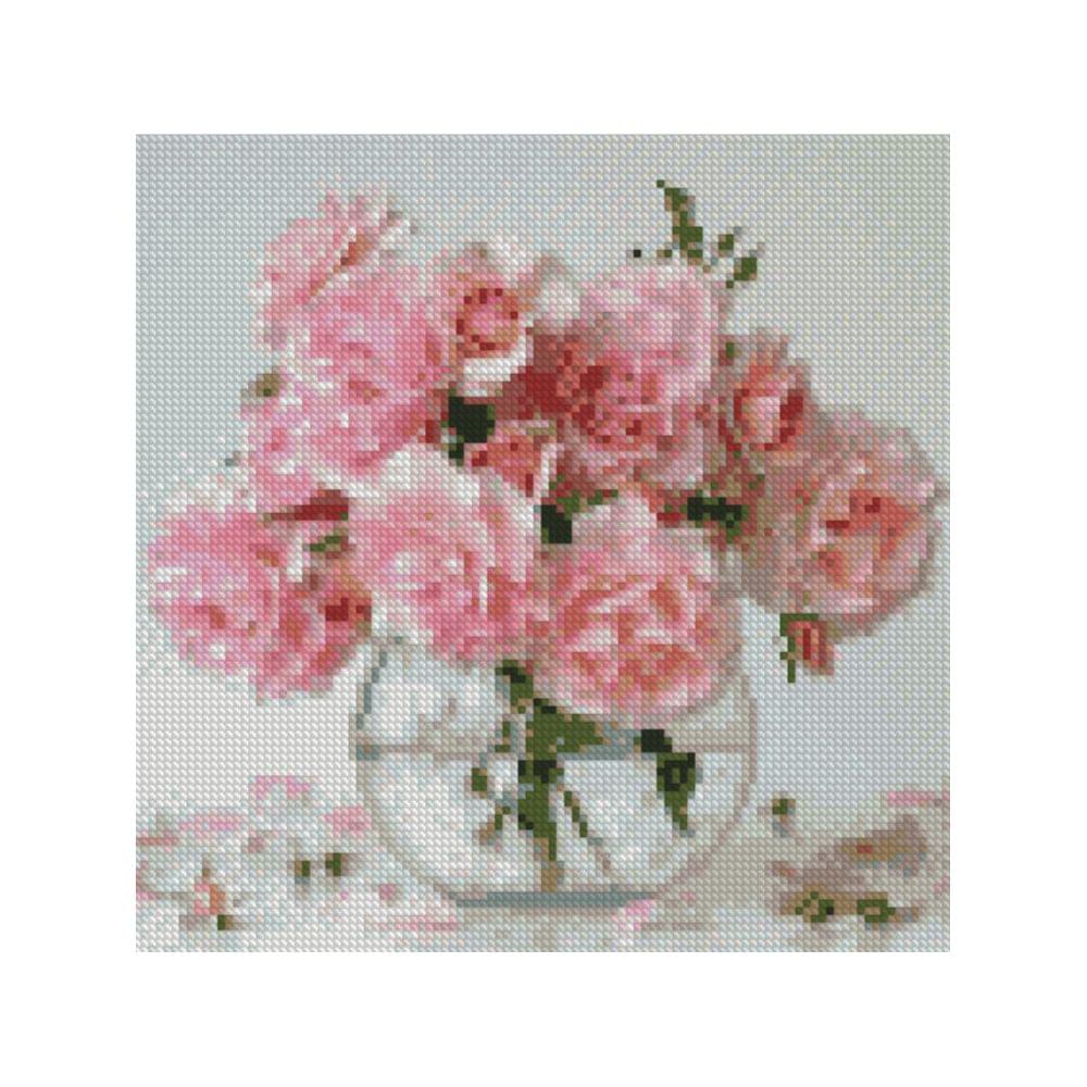 Diamond mosaic "Pink flowers in a vase"