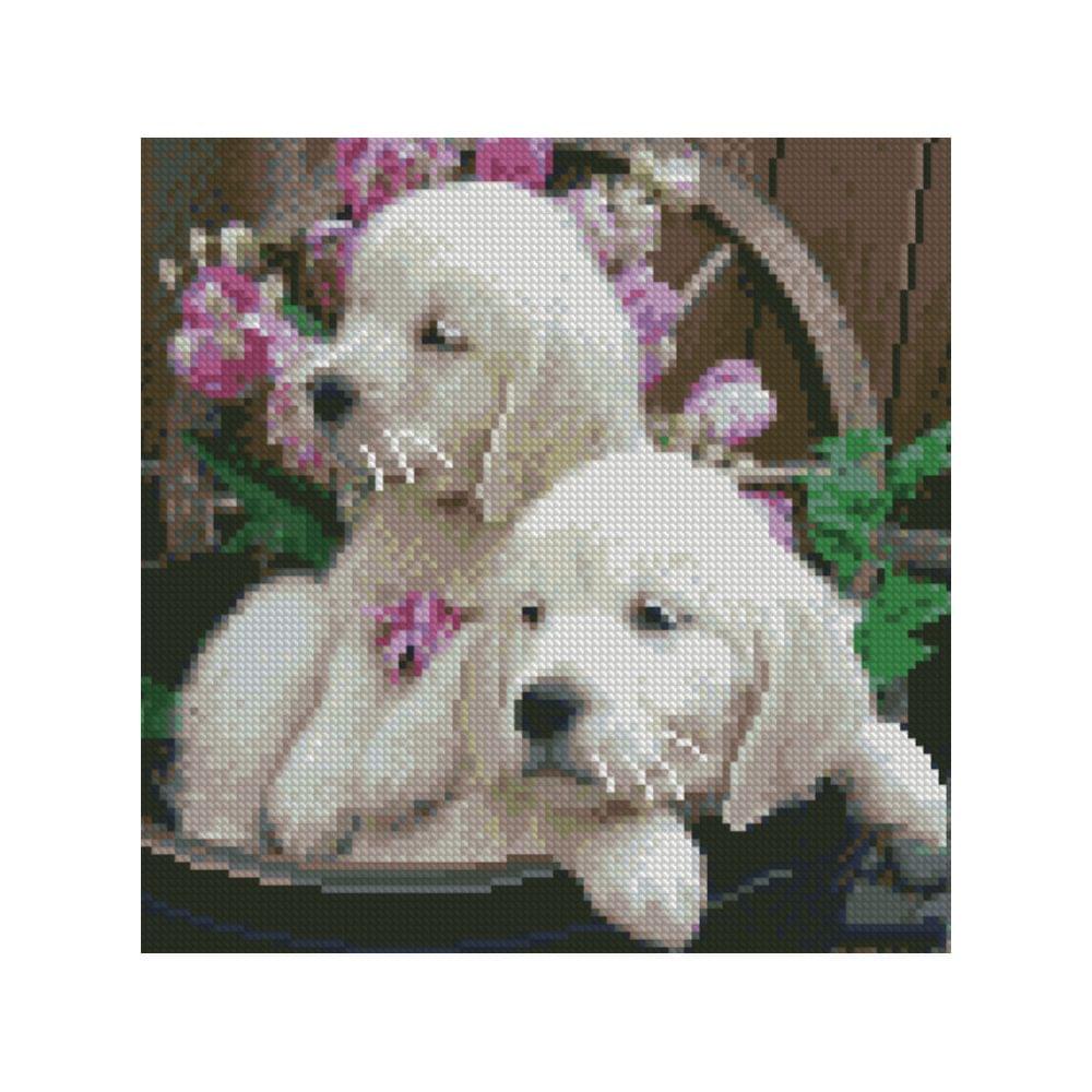 Diamond mosaic Premium "White Puppies"