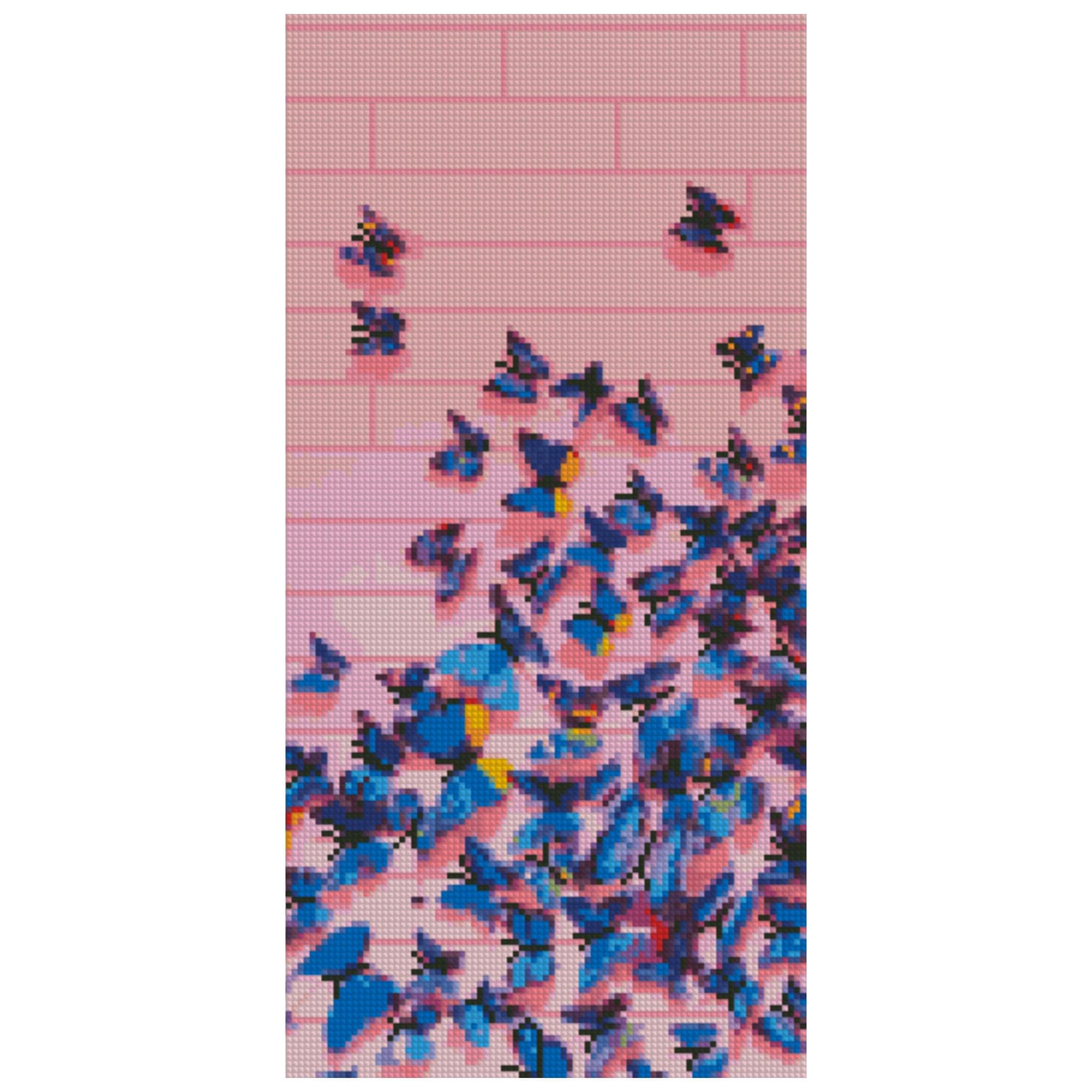 Diamond mosaic Premium "Butterflies", 50x25 cm