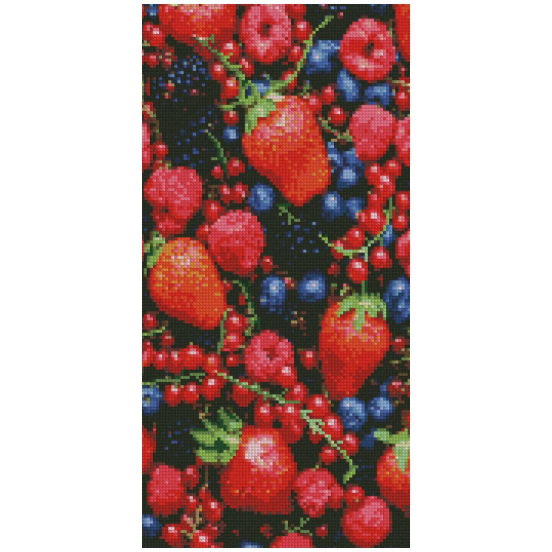 Diamond mosaic Premium "Bright fruits", 50x25 cm