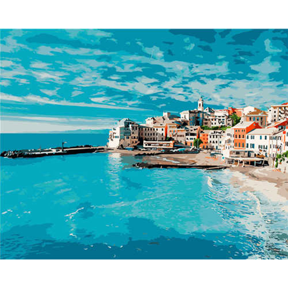 Місто на березі моря з лаком VA-2849