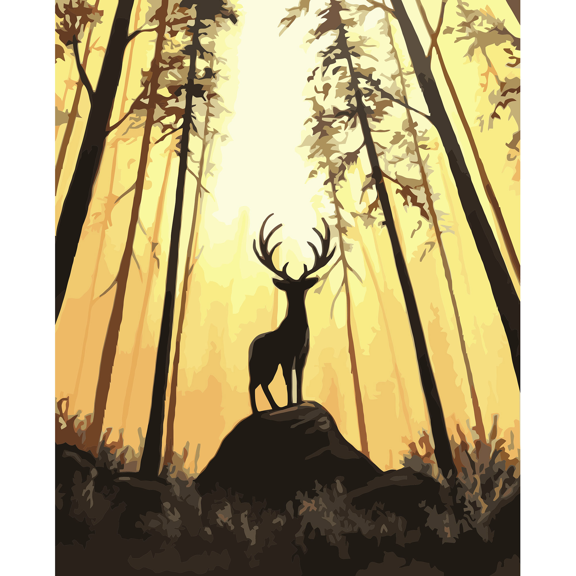 Олень на світанку з лаком см VA-3184