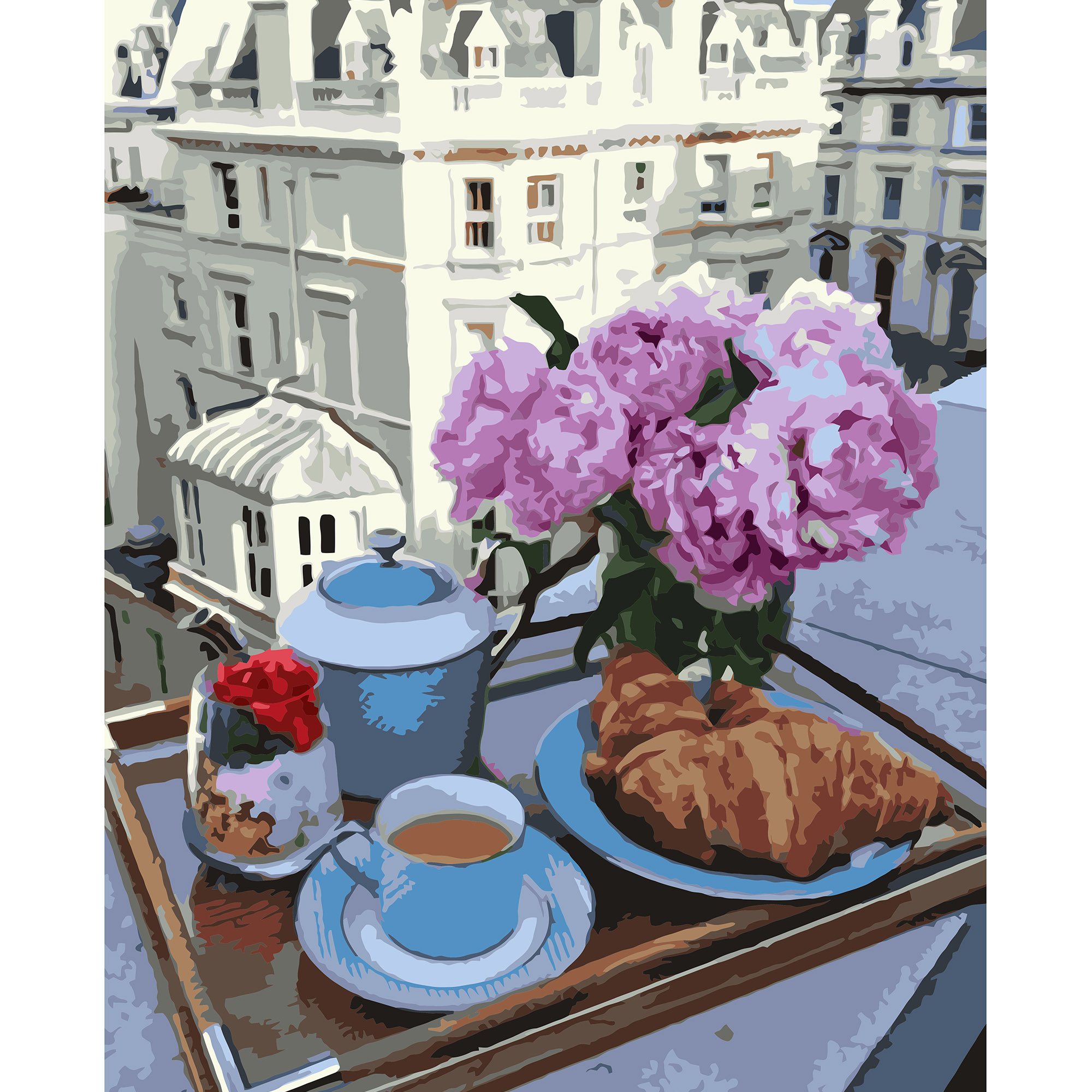 Paint by number Breakfast with croissants, 40x50 cm