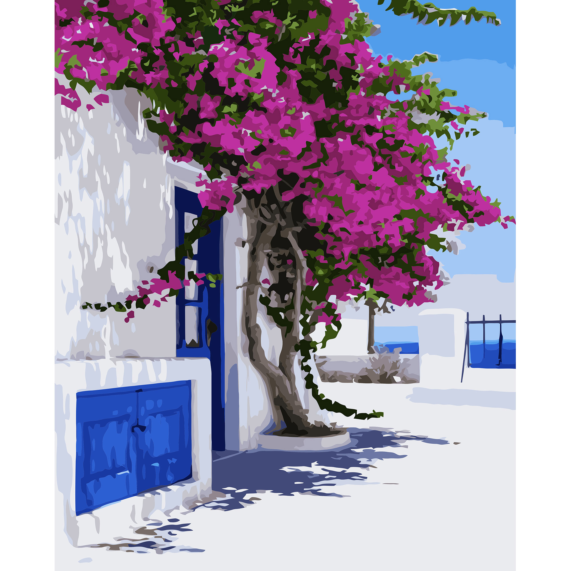 Paint by number Flower tree at the door, 40x50 cm