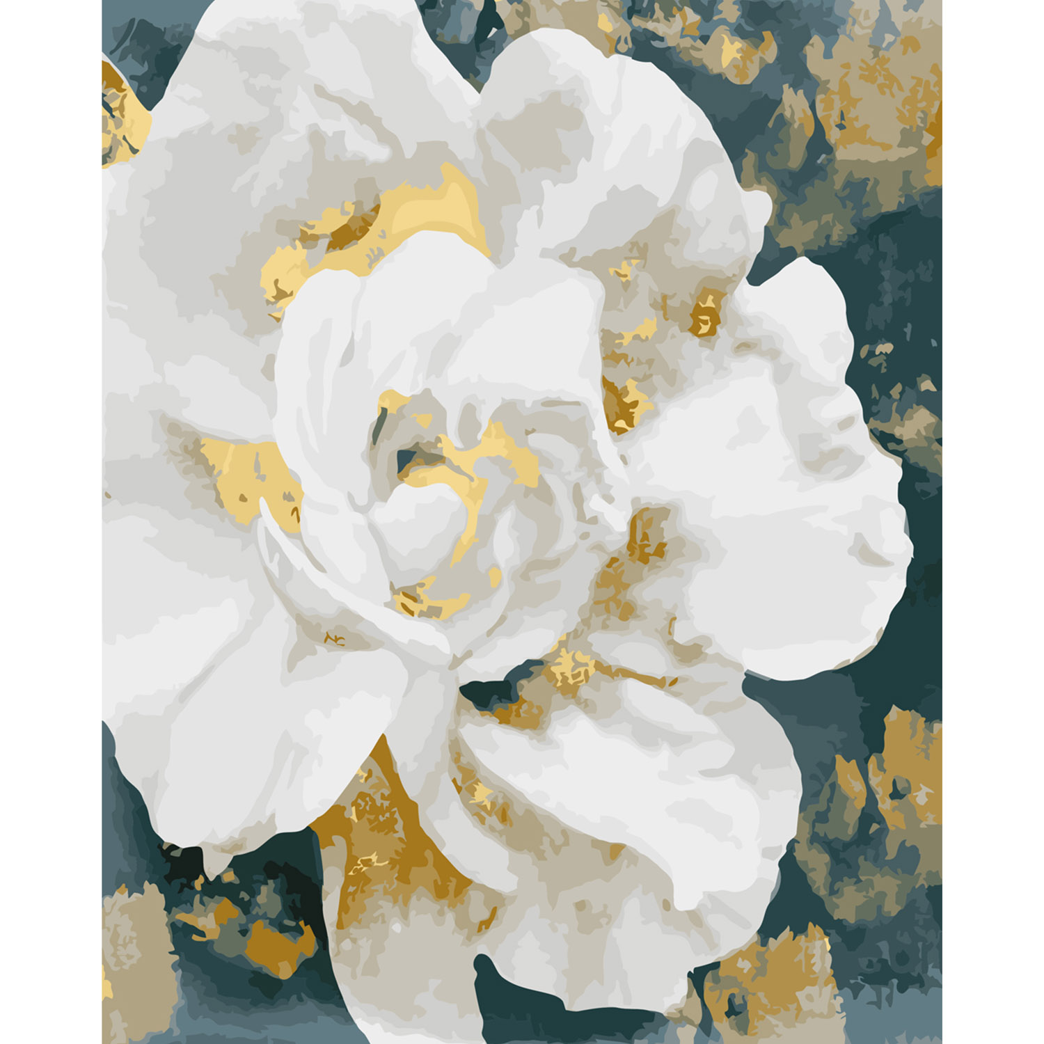 Paint by number Premium Exclusive Gold in petals, 40x50 cm