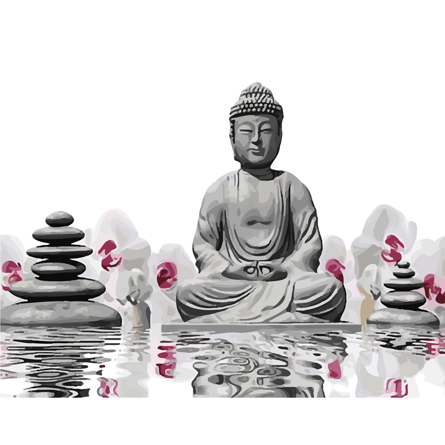 Картина за номерами Strateg ПРЕМІУМ Мудрість Будди з лаком розміром 40х50 см SY6132