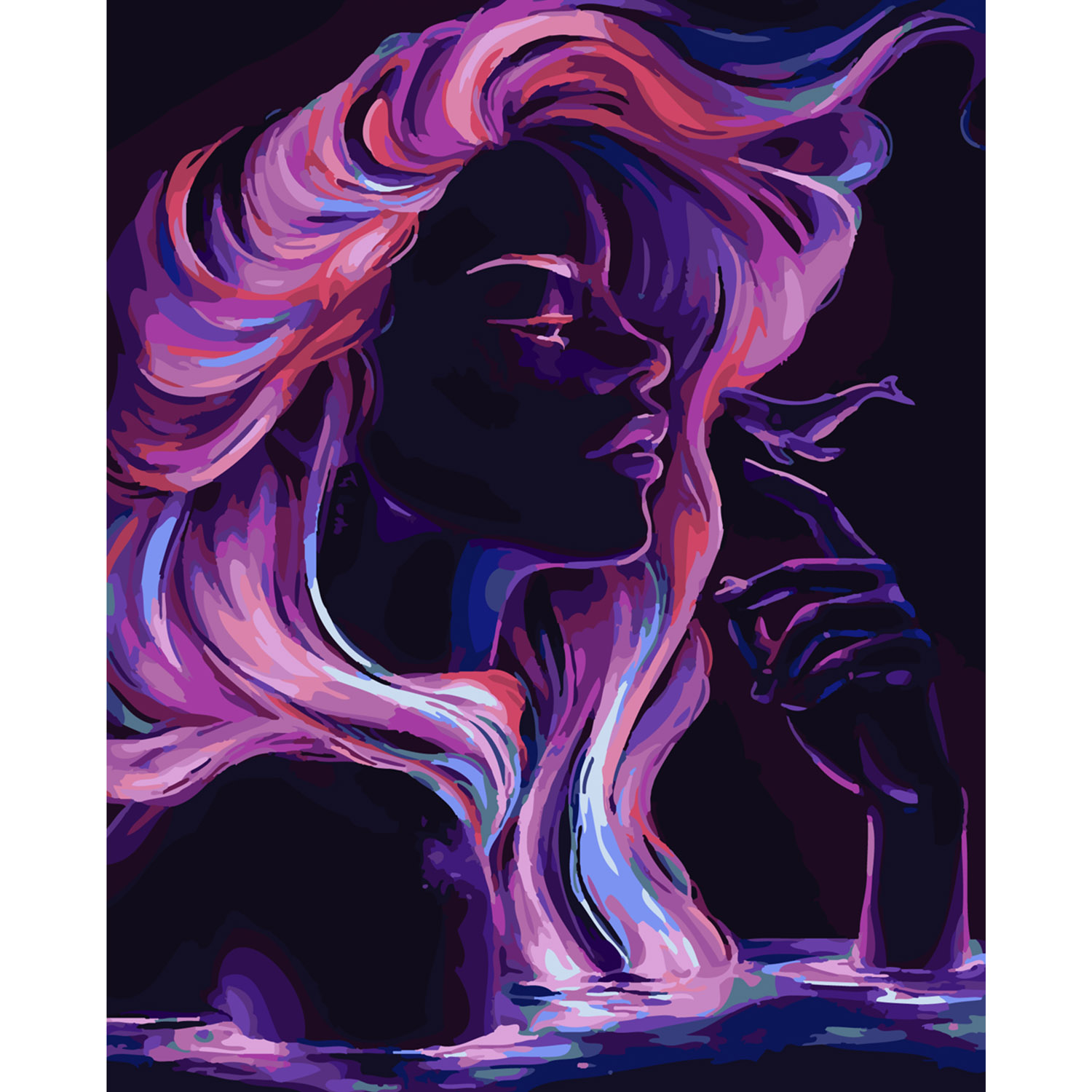Paint by number Neon hair, 40x50 cm