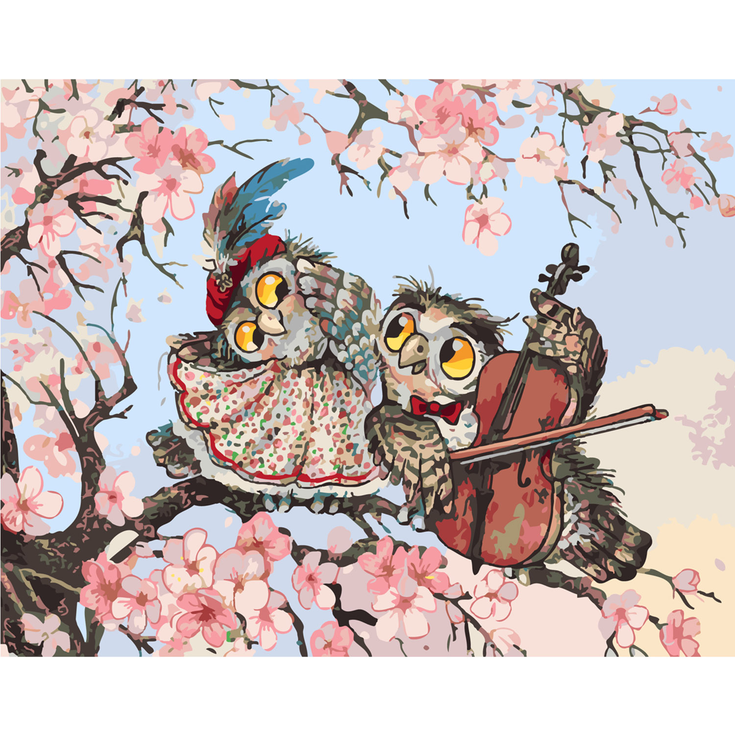 Paint by number Premium Exclusive Owls, 40x50 cm