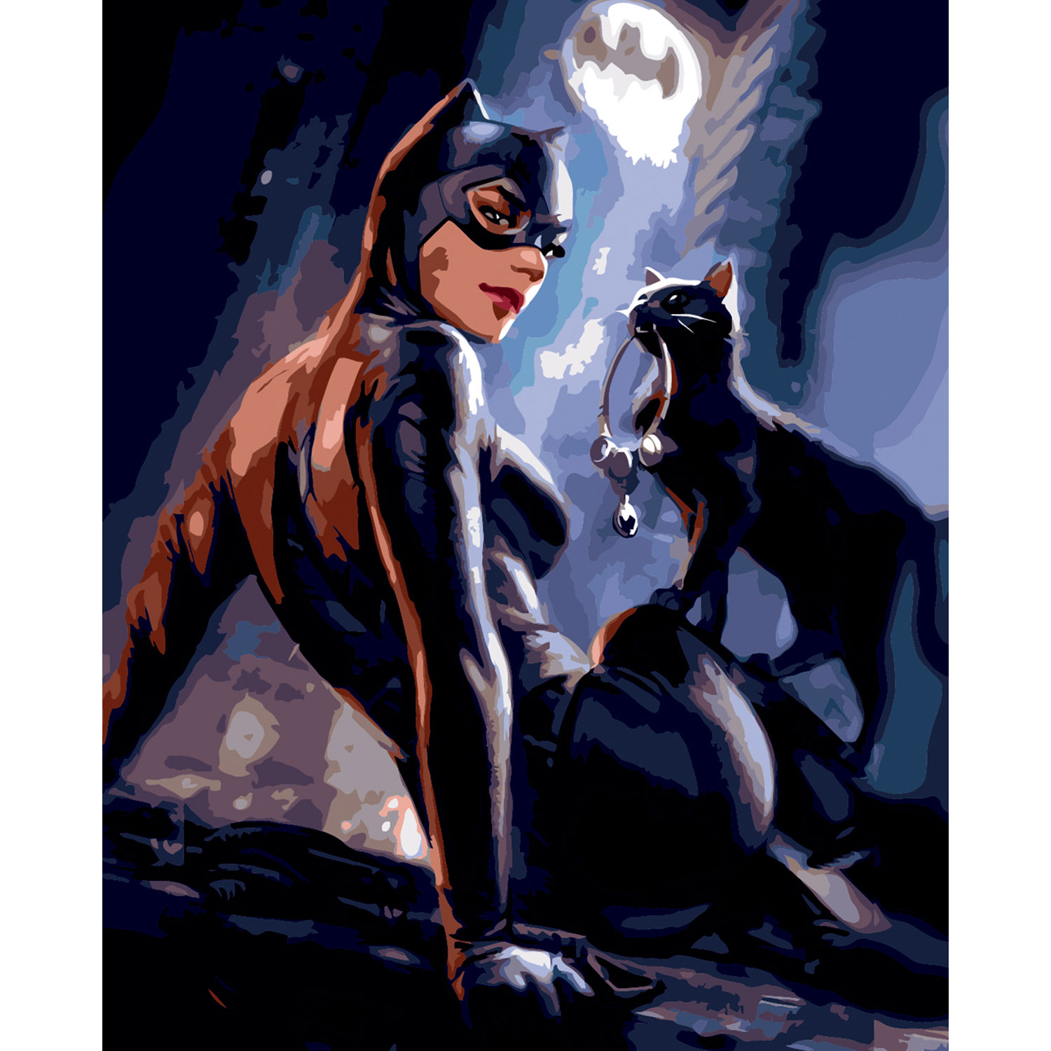 Жінка-кішка вночі з лаком см VA-3047