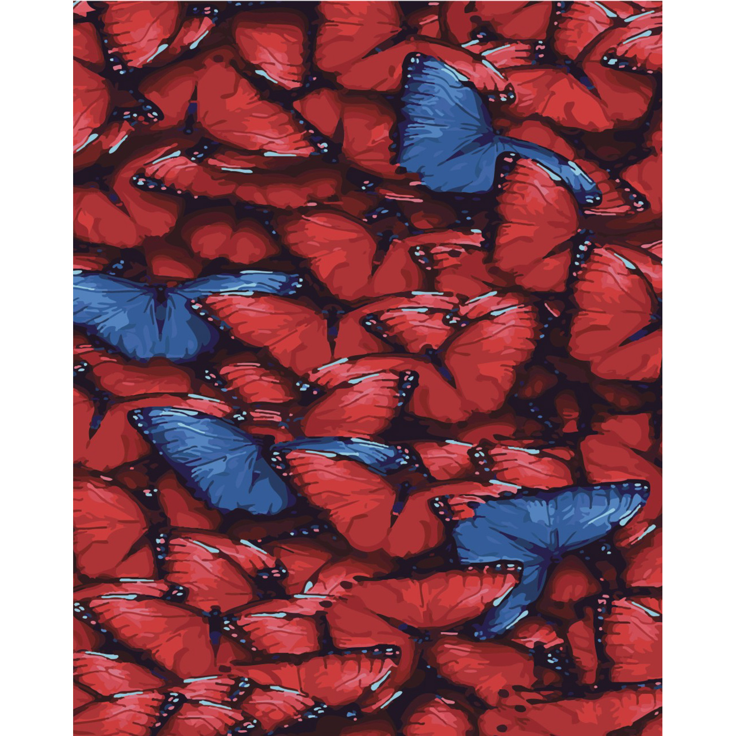 Картина за номерами Strateg ПРЕМІУМ Червоні хуртовини з лаком та рівнем розміром 40х50 см SY6414