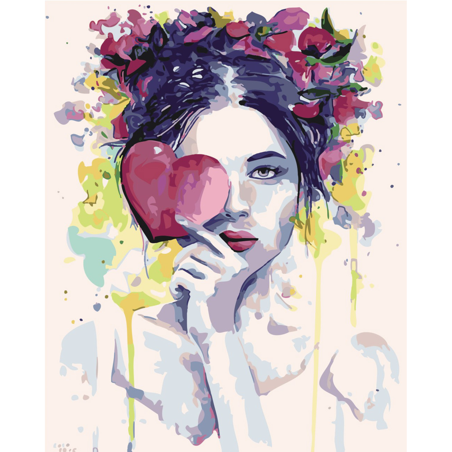 Painting by numbers SY6432 "Watercolor heart", size 40x50 cm