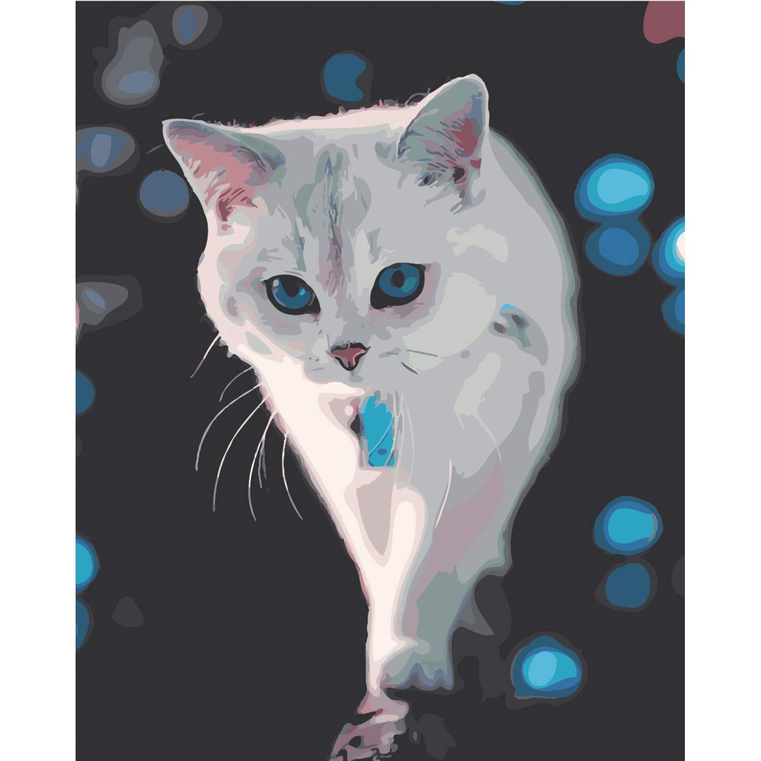 Painting by numbers SY6495 "White Cat", size 40x50 cm