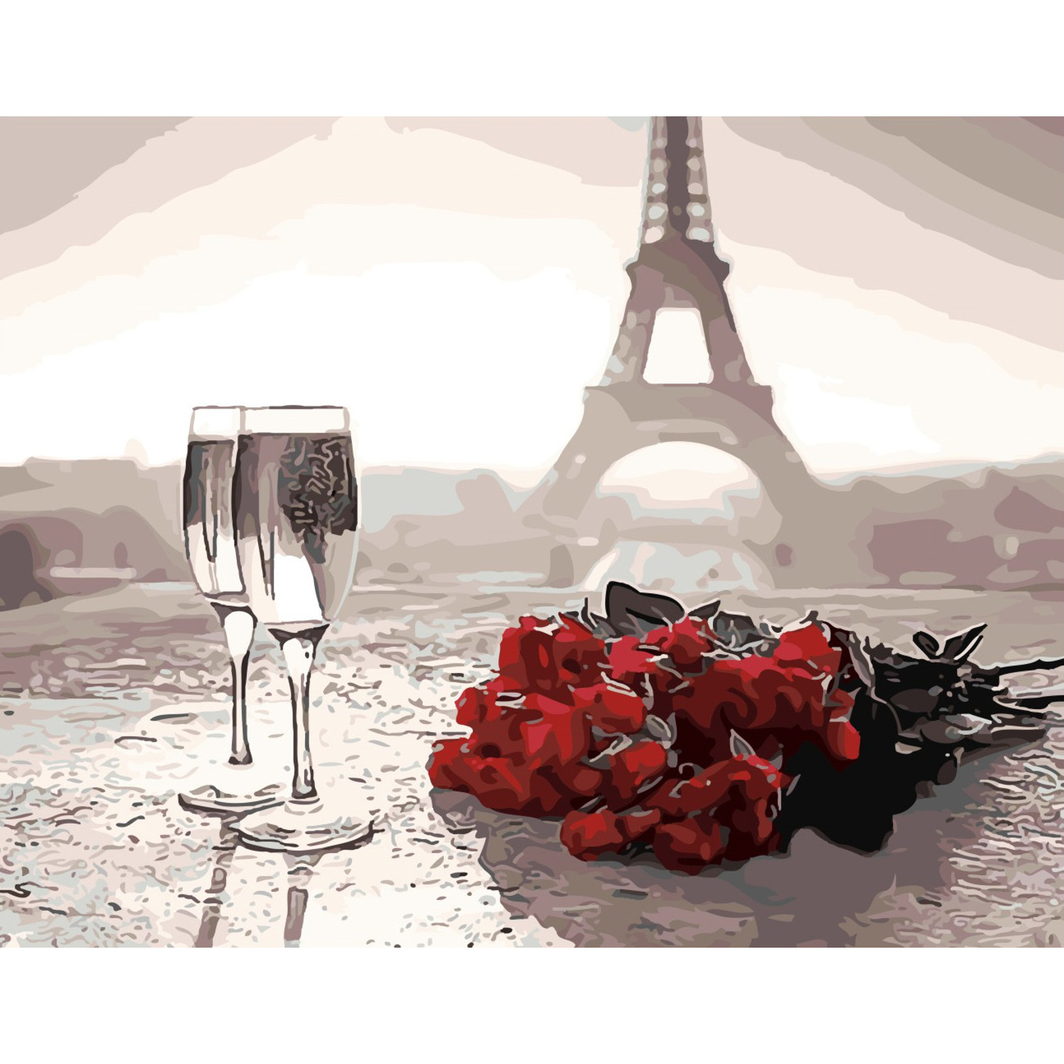 Painting by numbers SY6523 "Roses in Paris", size 40x50 cm