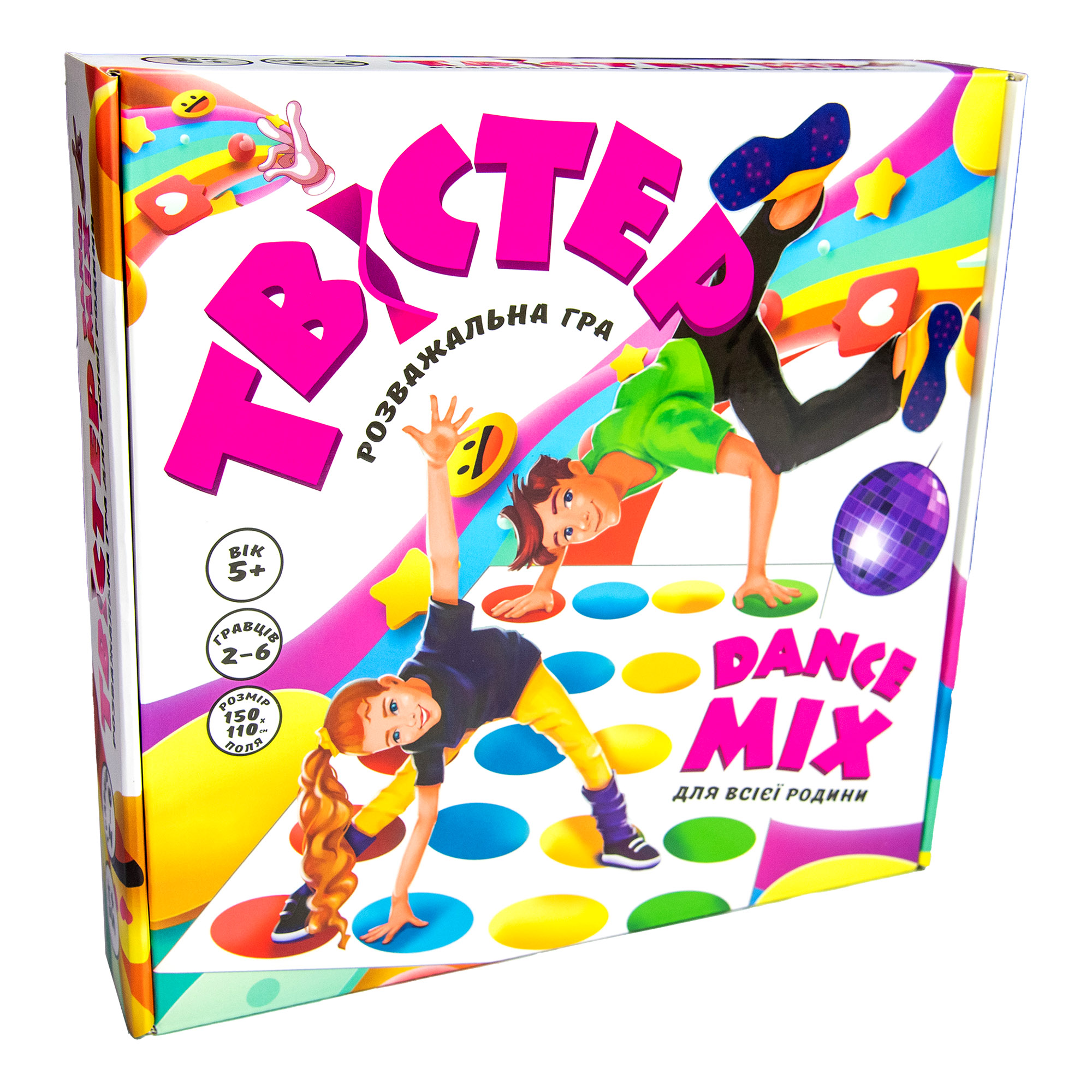 Entertaining game 30277 (ukr) "Twister dance mix", in a box of 25-25,5-5,3 cm