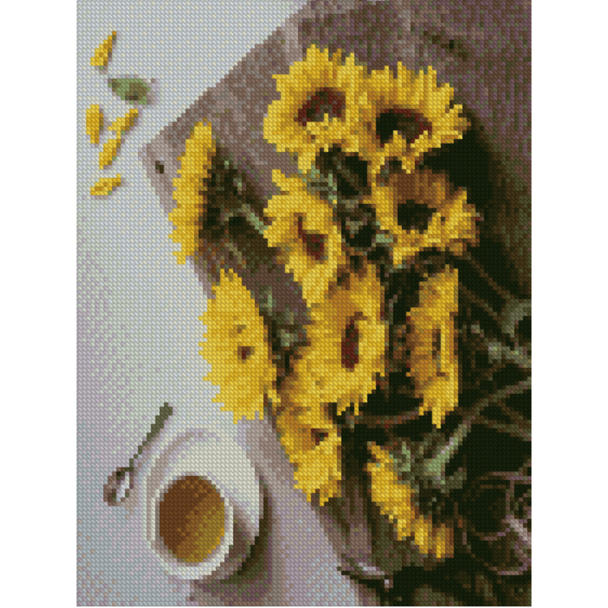 Diamond mosaic Premium HX060 "Sunflowers for coffee", size 30x40 cm