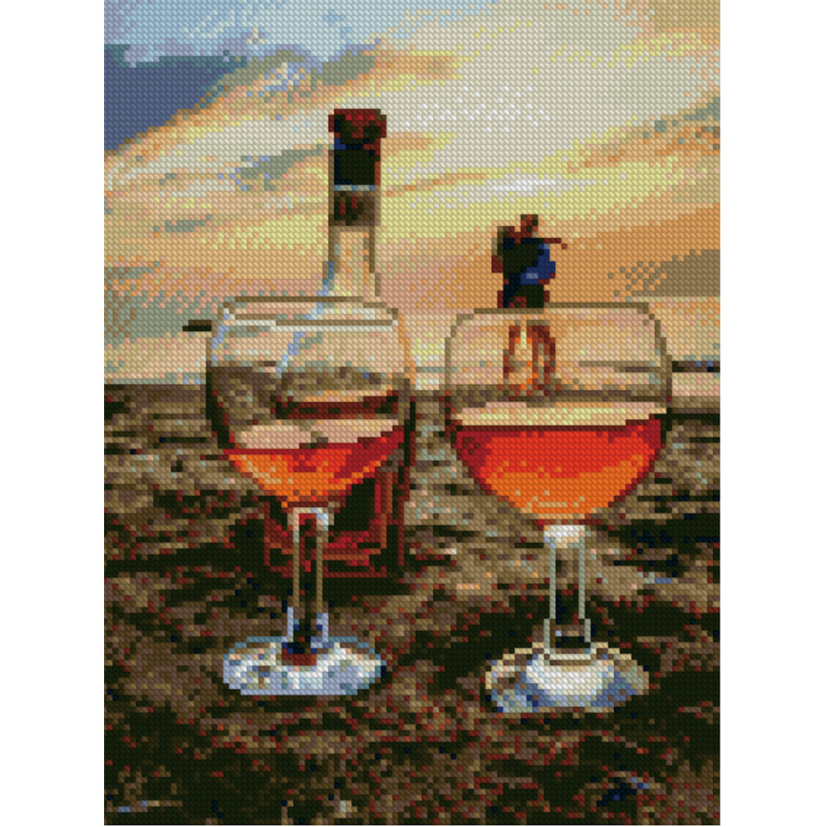 Diamond mosaic Premium HX071 "Sunset in a glass", size 30x40 cm