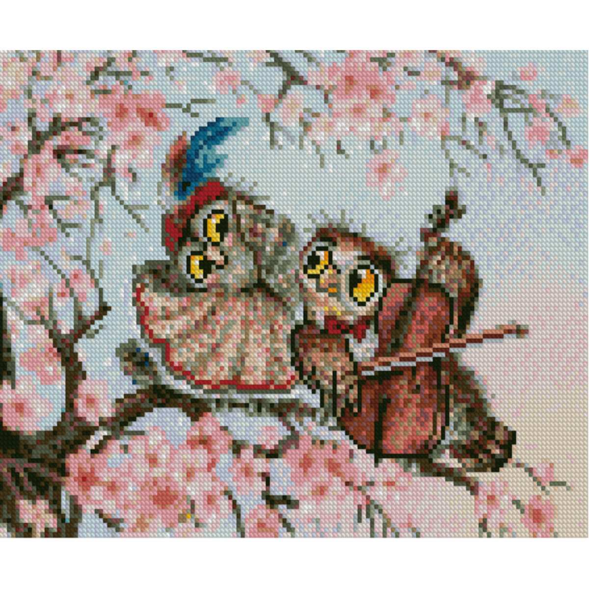 Diamond mosaic Premium HX074 "Owls", size 30x40 cm