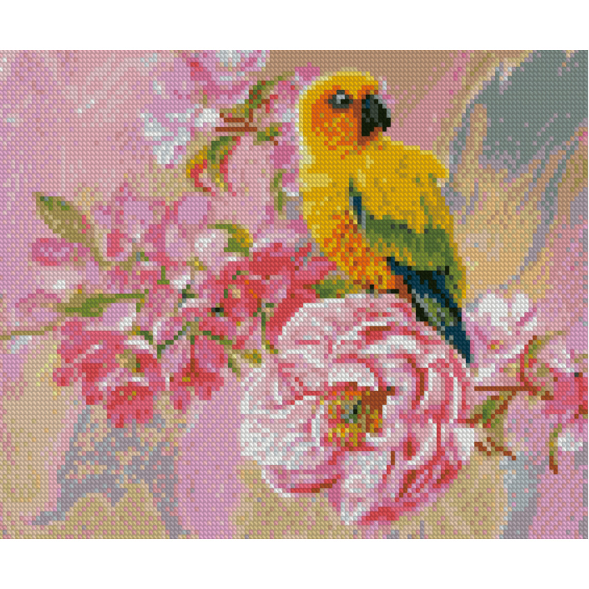 Diamond mosaic Premium HX084 "Watercolor parrot", size 30x40 cm