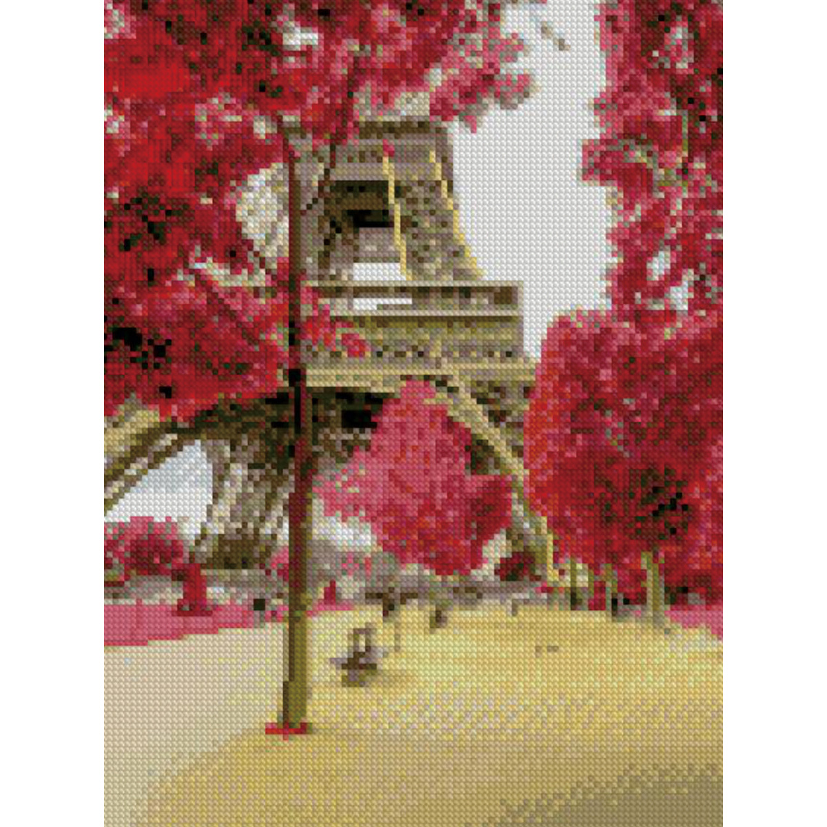 Diamond mosaic Premium HX113 "Tower among the trees", size 30x40 cm