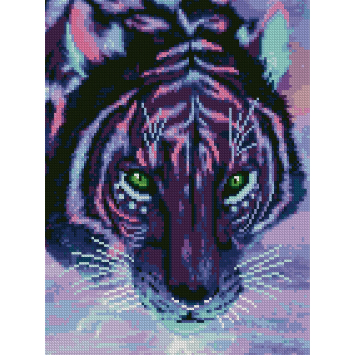 Diamond mosaic Premium HX132 "Purple Tiger", size 30x40 cm
