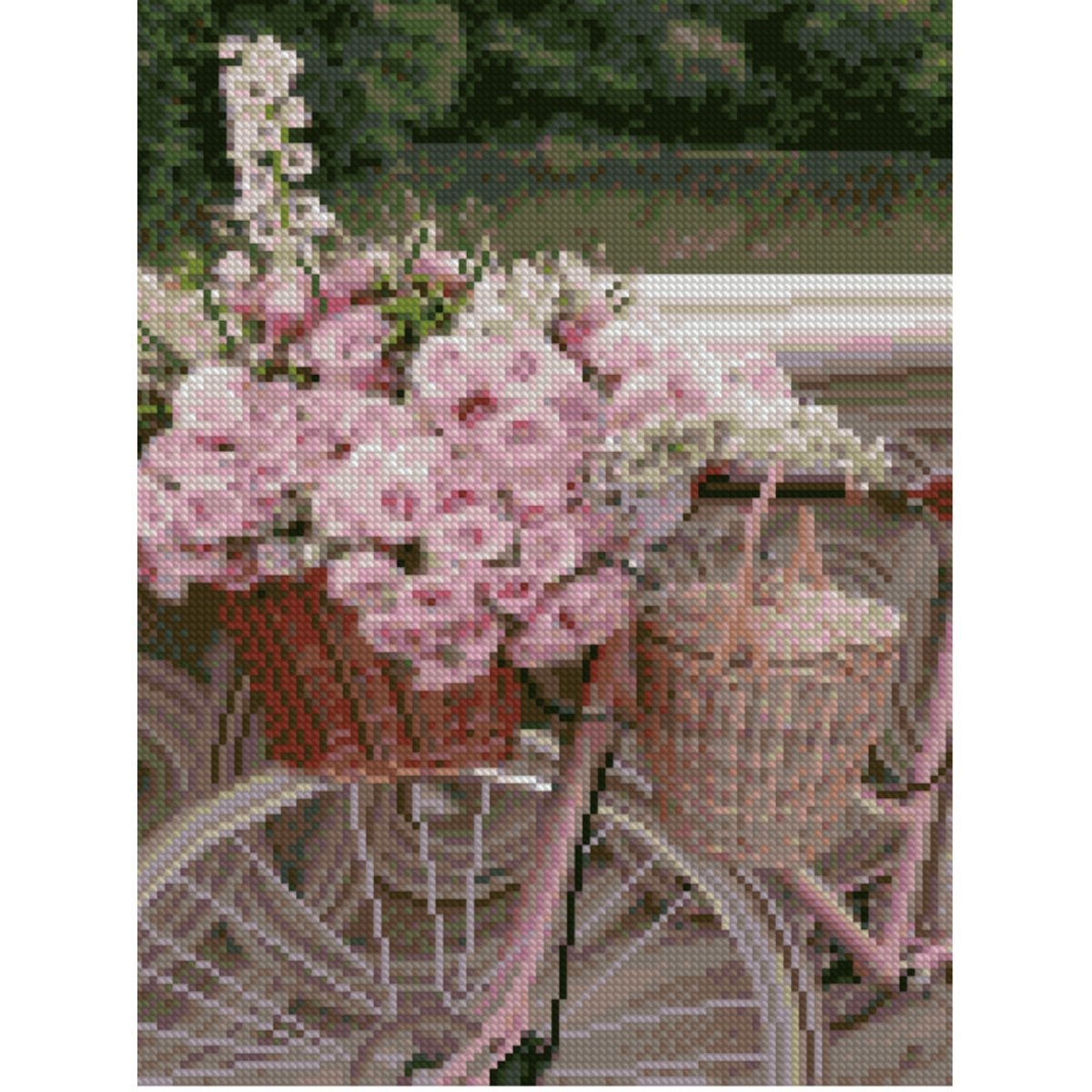 Алмазна мозаїка Strateg ПРЕМІУМ Велосипед із квітами 30х40 см HX138