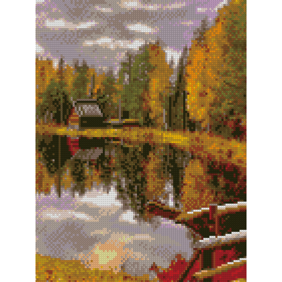 Diamond mosaic Premium HX141 "Autumn Forest", size 30x40 cm