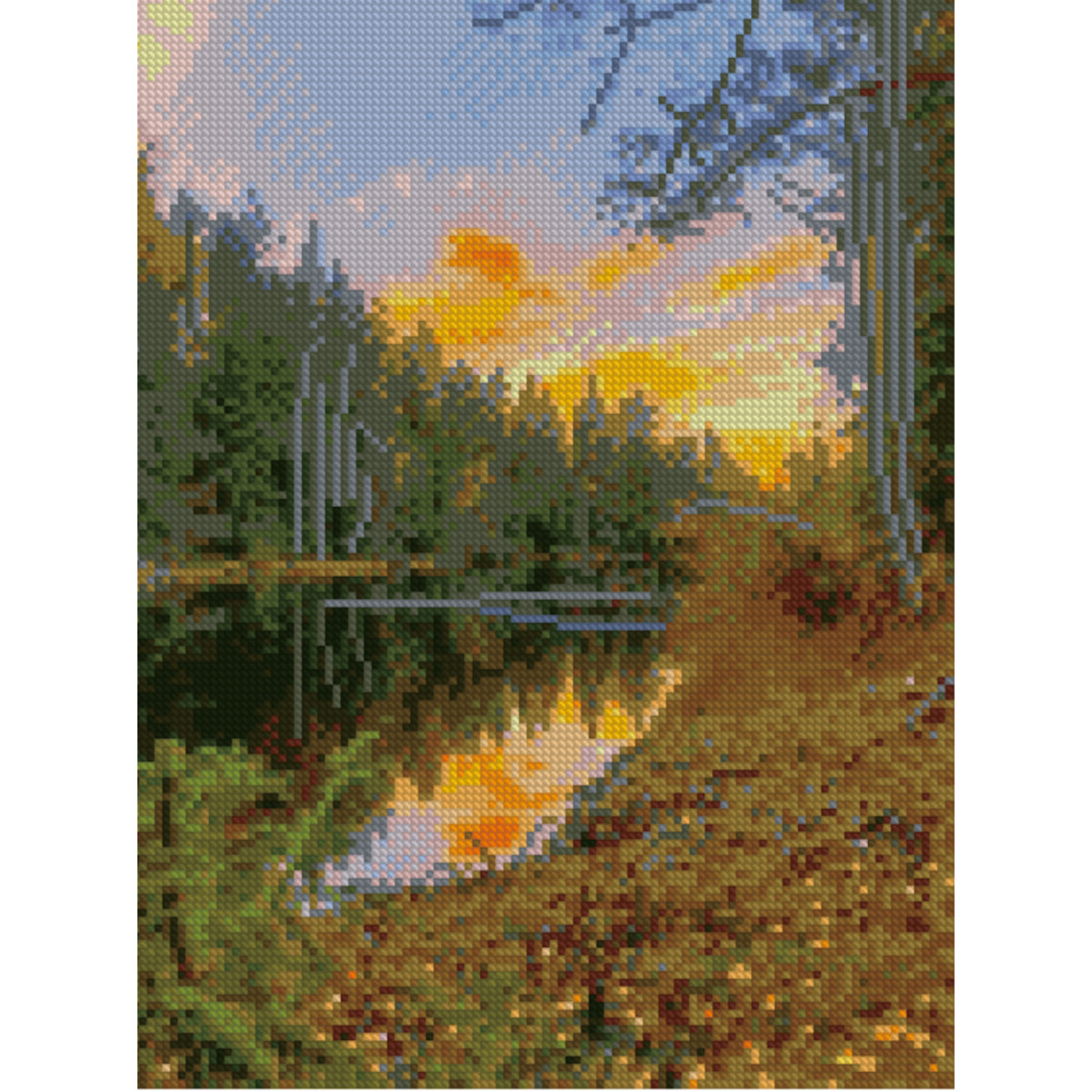 Diamond mosaic Premium HX142 "Golden Sunset", size 30x40 cm