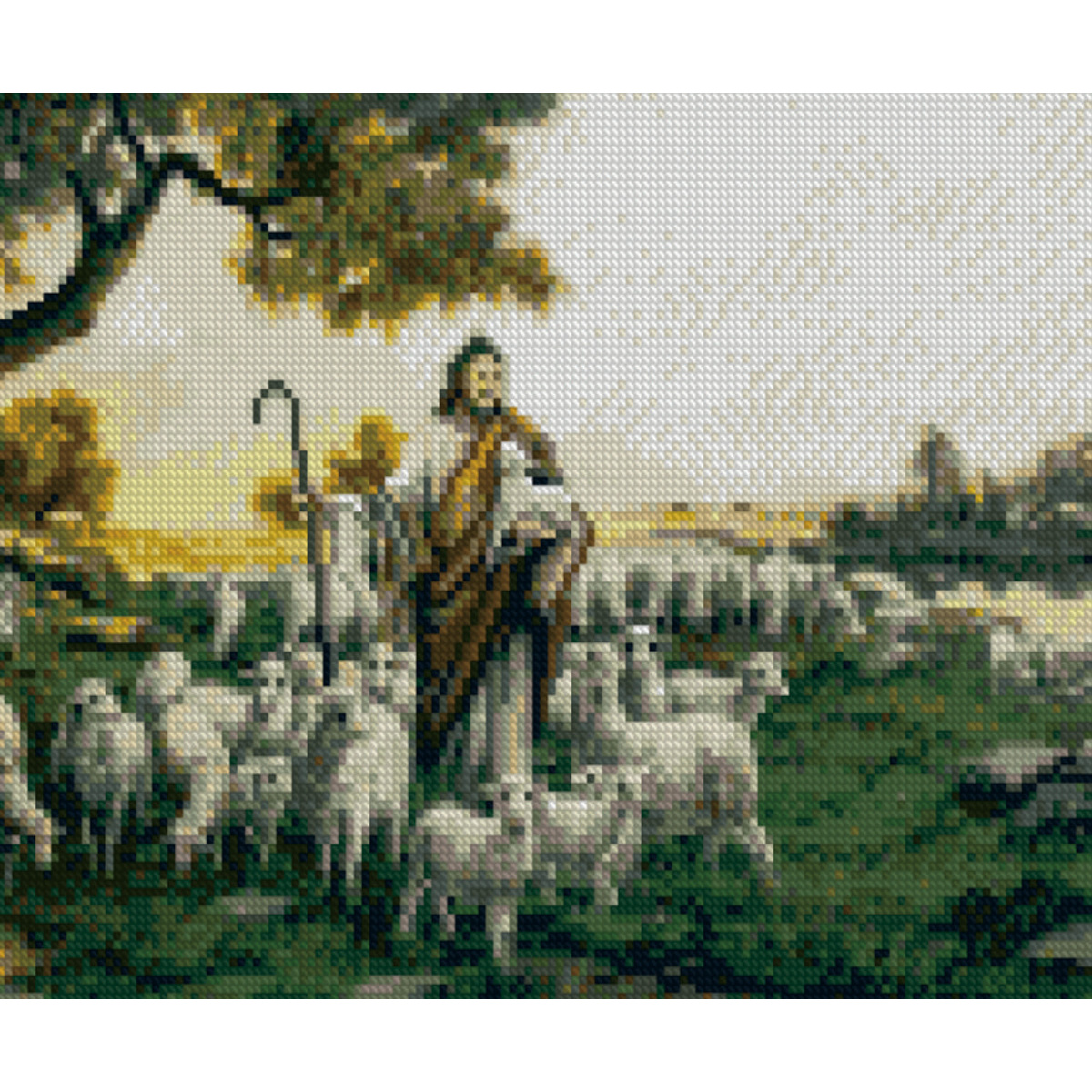 Алмазна мозаїка Strateg ПРЕМІУМ Пастир Божий 30х40 см HX161