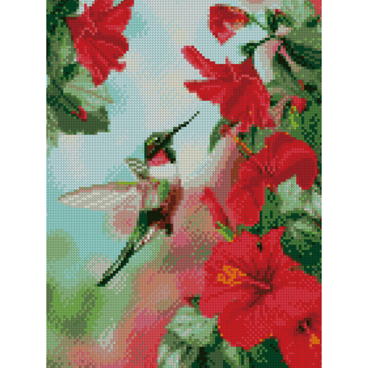 Diamond mosaic Premium HX168 "Tropical hummingbird", size 30x40 cm