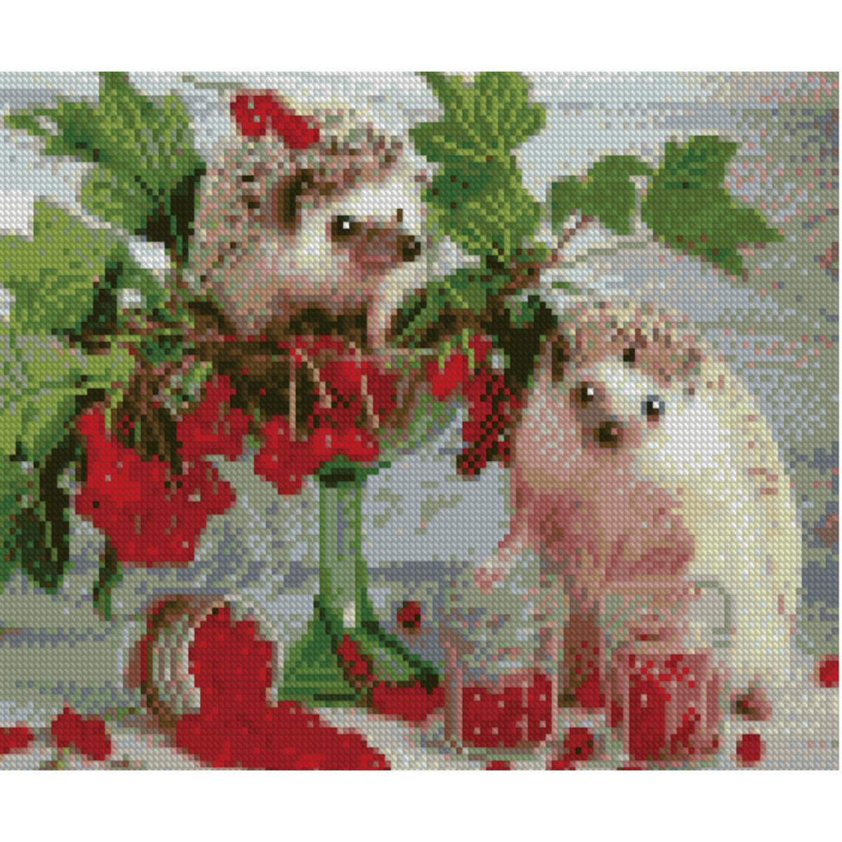 Diamond mosaic Premium HX198 "Viburnum for hedgehogs", size 30x40 cm