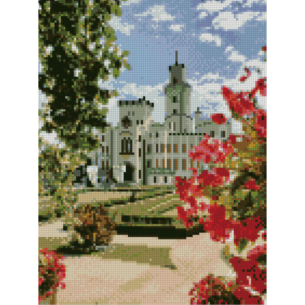 Diamond mosaic Premium HX288 "View of the estate", size 30x40 cm