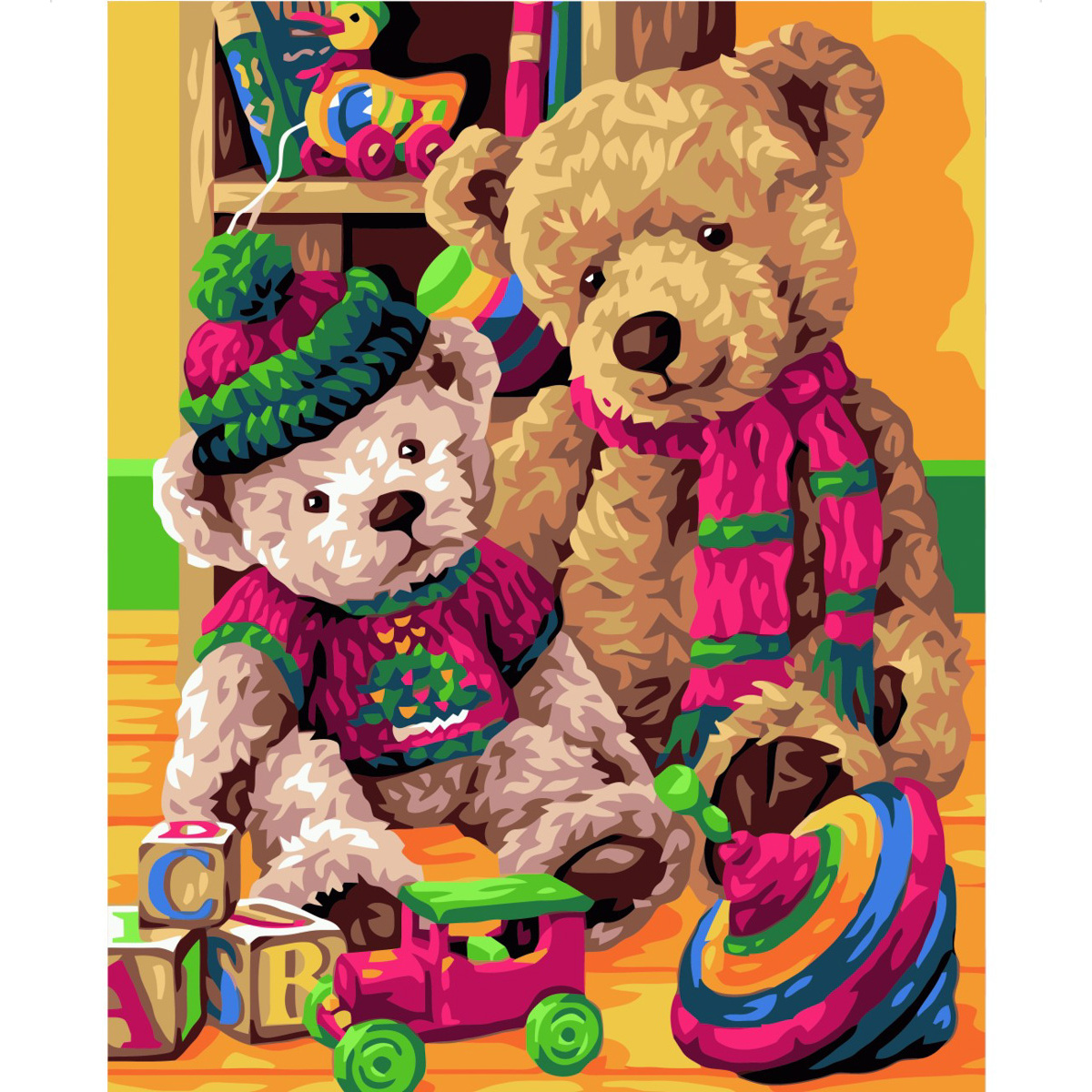 Set for painting by numbers VAm-1692 "Teddy Bears", size 30x40 cm