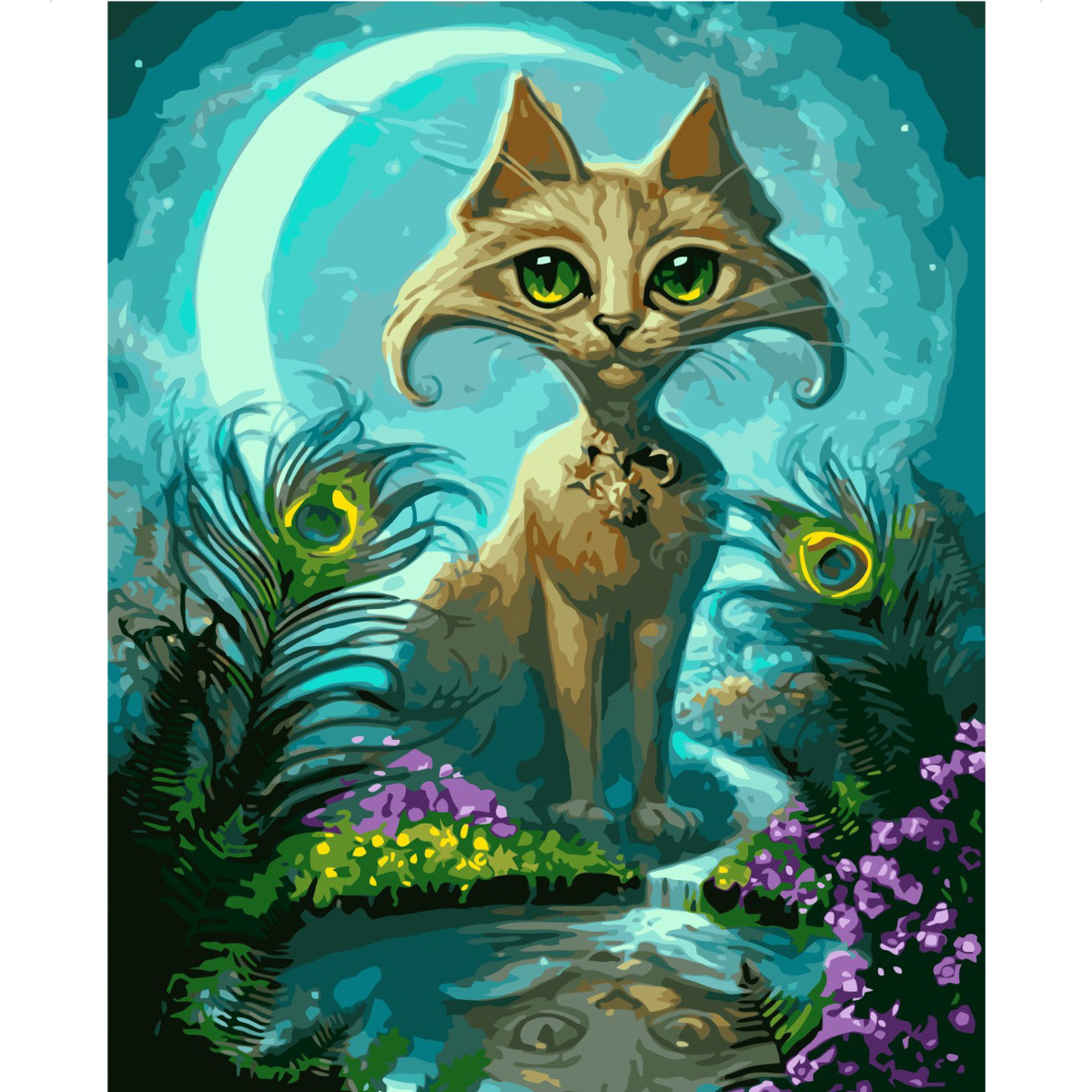 Set for painting by numbers VAm-2005 "Fantasy Cat", size 30x40 cm