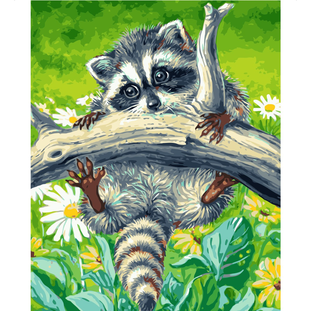 Set for painting by numbers VAm-2600 "Raccoon on a branch", size 30x40 cm