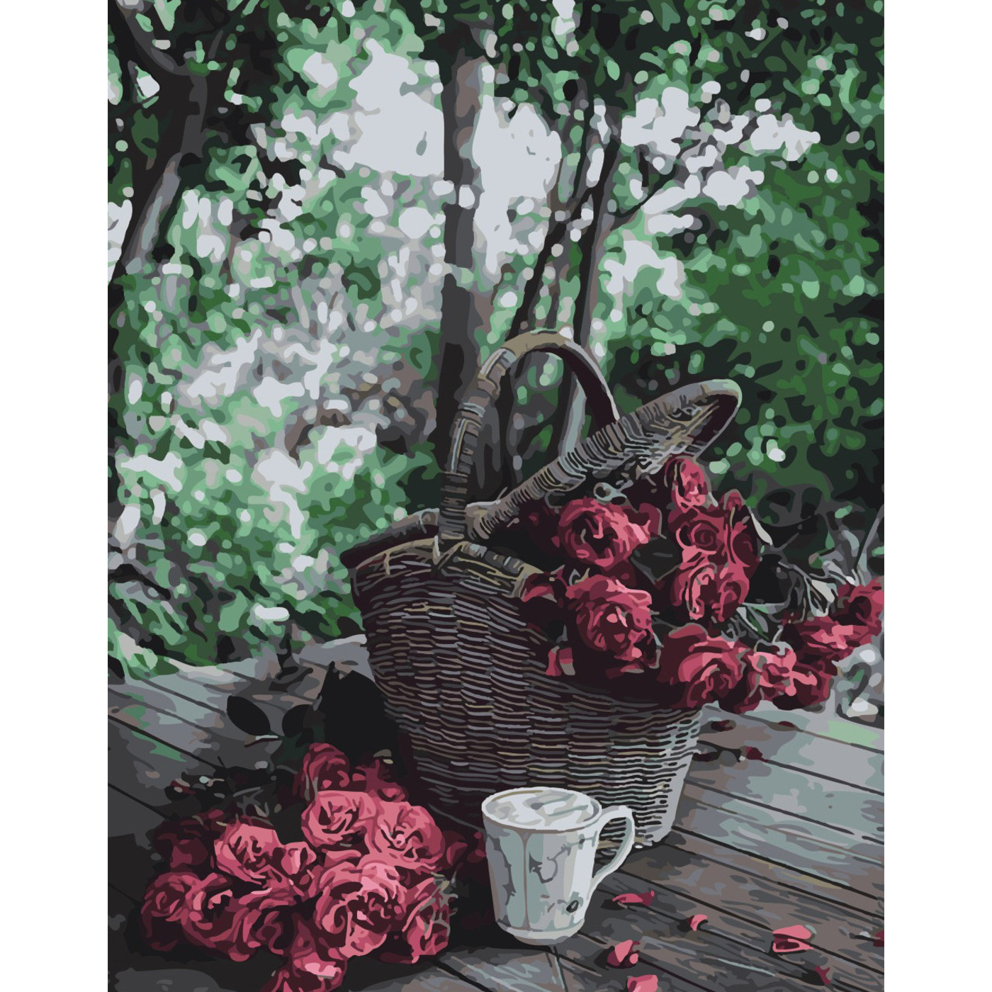 Картина по номерам Strateg ПРЕМИУМ Собранные цветы с лаком размером 40х50 см SY6415