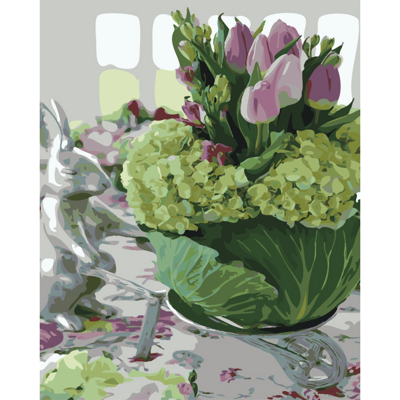 Set for painting by numbers SY6478 "Cabbage bouquet", size 40x50 cm