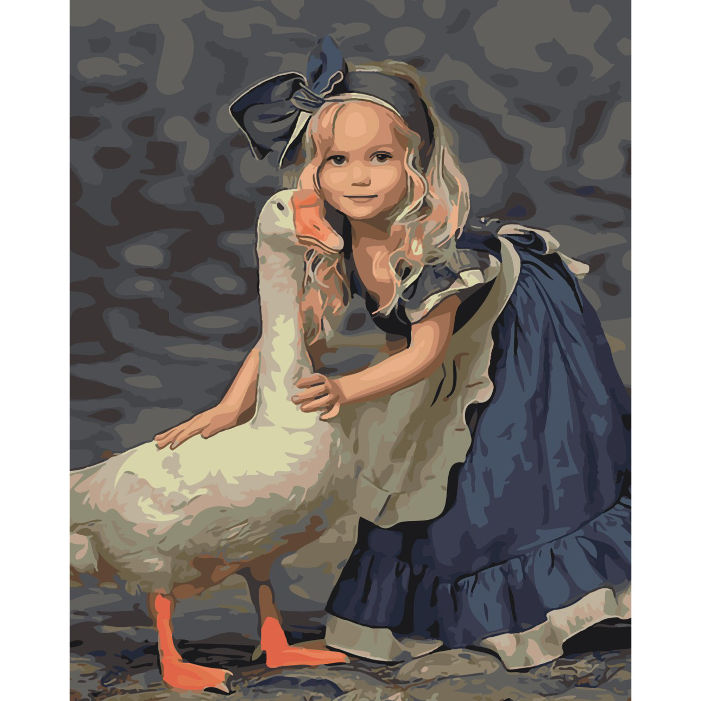 Картина по номерам Strateg ПРЕМИУМ Девочка с пирнатым другом с лаком размером 40х50 см SY6489