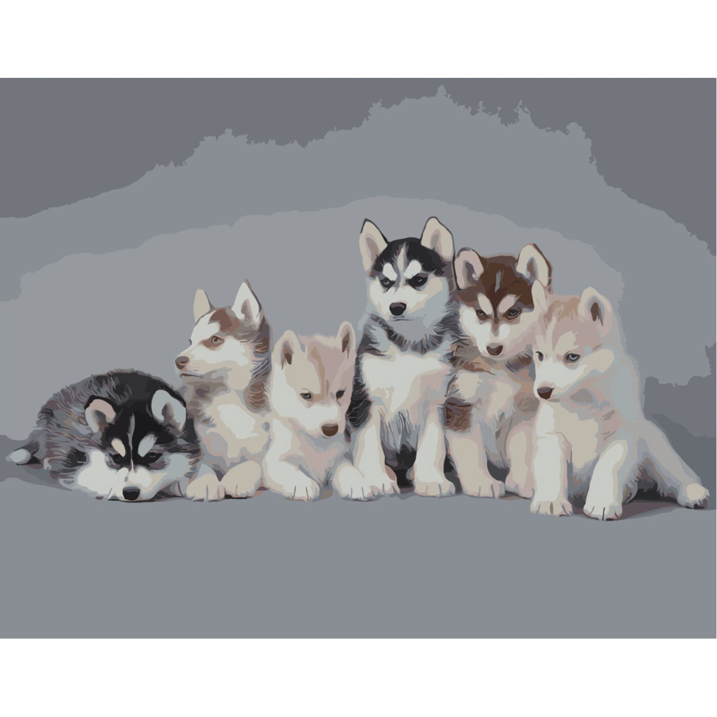 Set for painting by numbers SY6524 "Little Huskies", size 40x50 cm