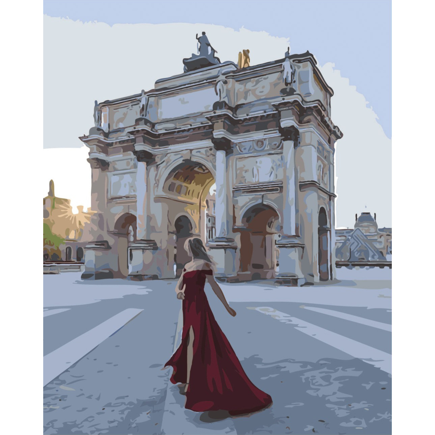Set for painting by numbers SY6533 "Near the Arc de Triomphe", size 40x50 cm