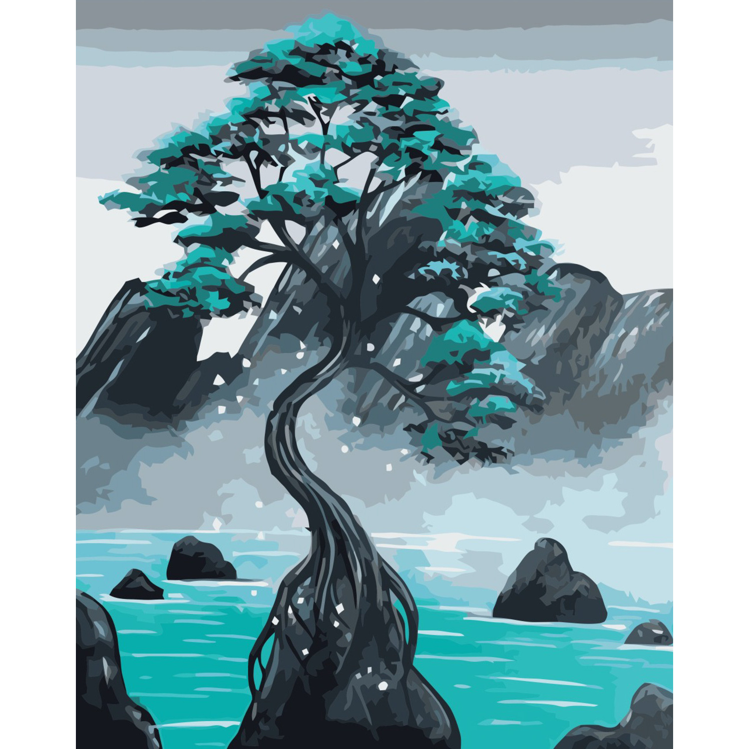 Set for painting by numbers VA-3295 "Lonely tree", size 40x50 cm