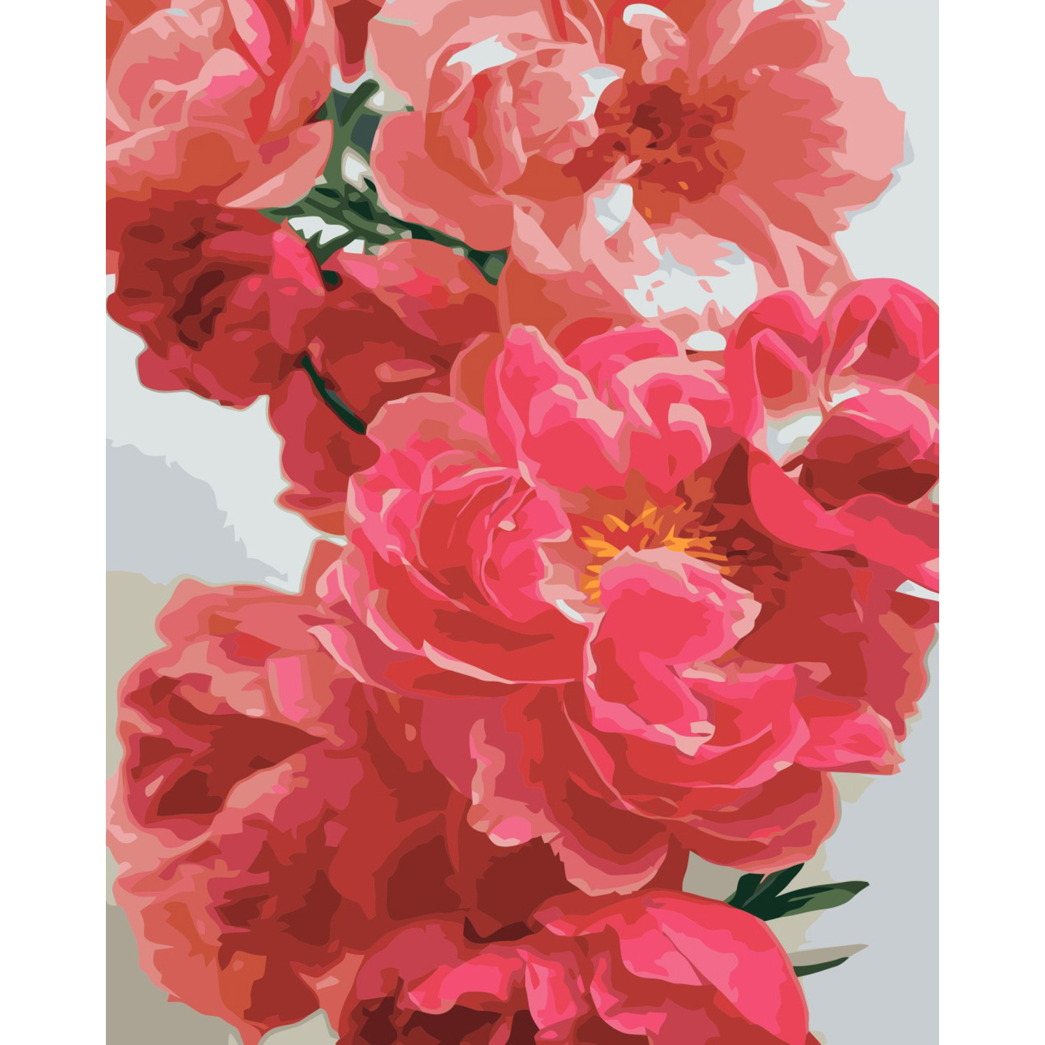 Set for painting by numbers VA-3296 "Raspberry Peonies", size 40x50 cm