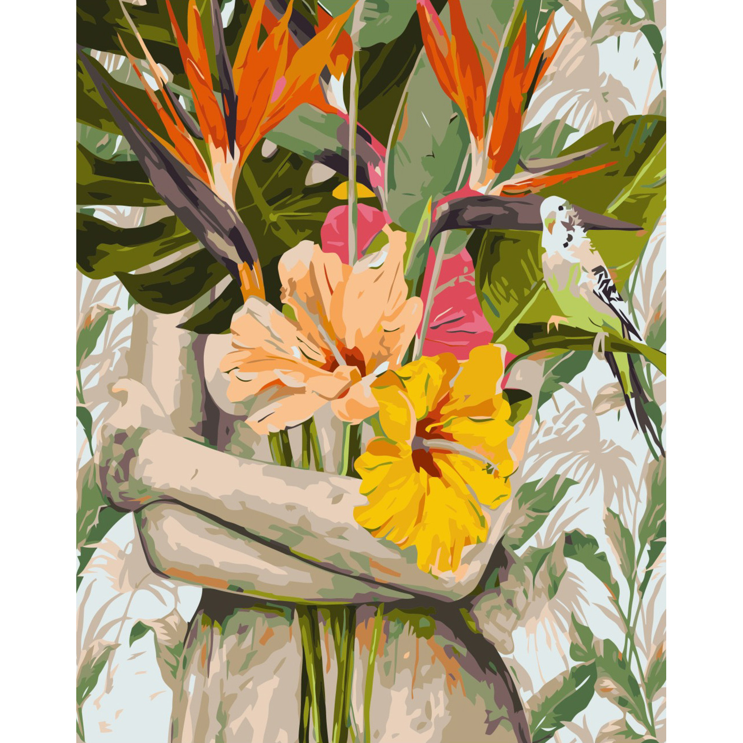 Set for painting by numbers VA-3307 "Exotic flowers in arms", size 40x50 cm