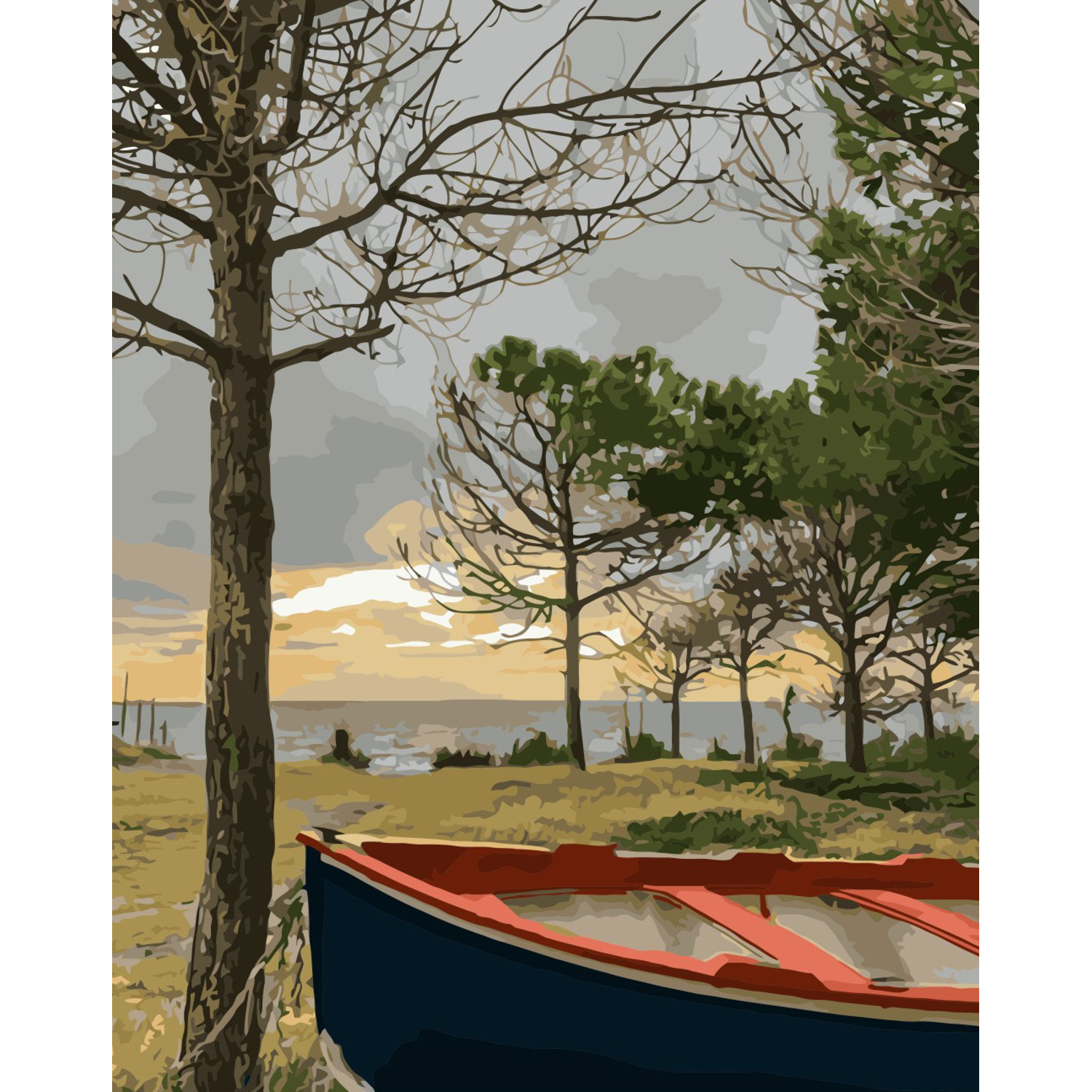 Set for painting by numbers VA-3309 "Boat on the shore 2", size 40x50 cm