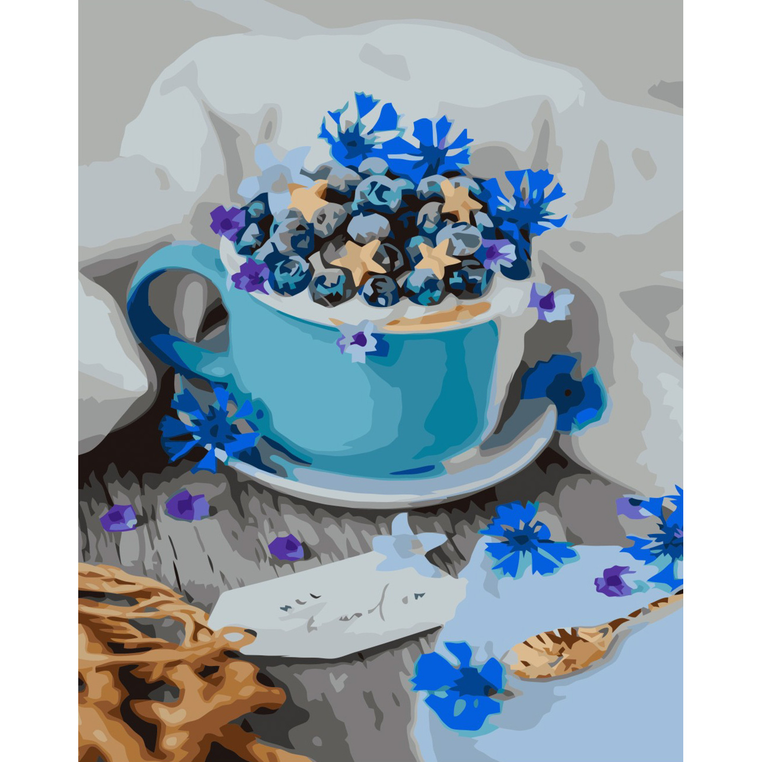Set for painting by numbers VA-3315 "Morning coffee with blueberries", size 40x50 cm