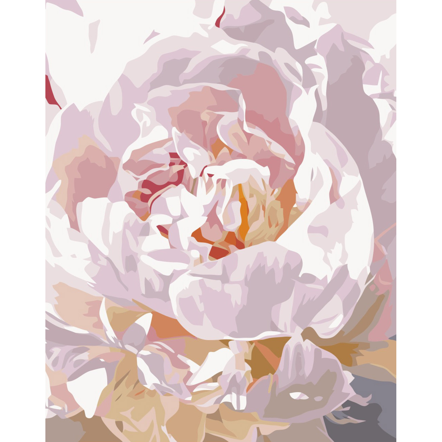 Set for painting by numbers VA-3320 "Delicate white peony", size 40x50 cm