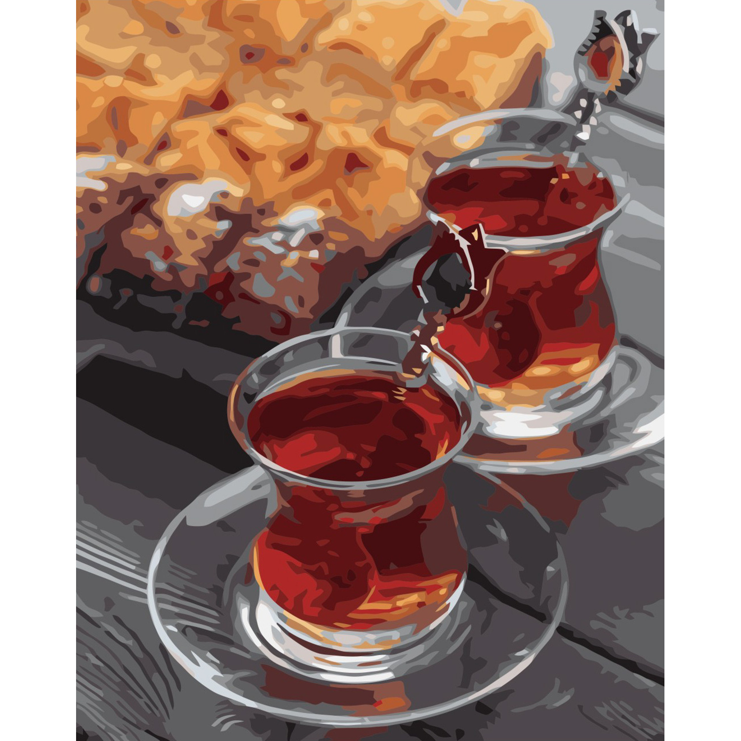 Set for painting by numbers VA-3321 "Tea party with pumpkin pie", size 40x50 cm