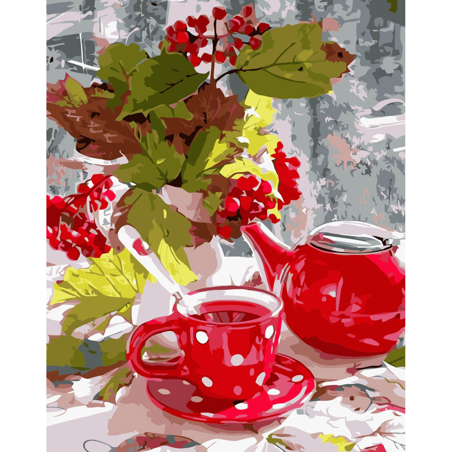 Set for painting by numbers VA-3325 "Tea party with viburnum", size 40x50 cm