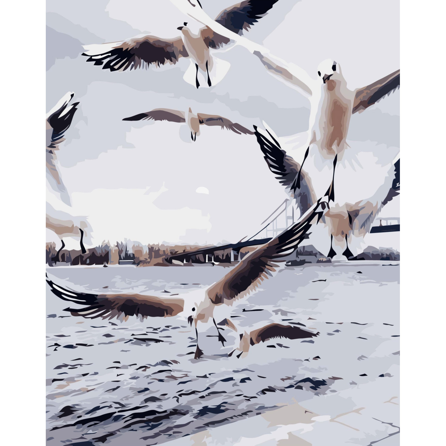 Set for painting by numbers VA-3335 "Seagulls in the air", size 40x50 cm